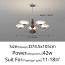 Nordic Walnut Chandelier | Axyaa Pendant Light for Home, Restaurant & Living Room