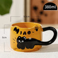 Axyaa Animal Stacked Cups Mug Set - Ceramic Coffee Latte Milk Cute Cat Design