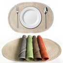 Axyaa Braided Placemats Set of 6: Handwoven Table Decor Mats, 35x50cm