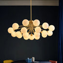 Axyaa Glass Bubble Chandelier: Modern LED Pendant Lighting for Living Room and Bedroom