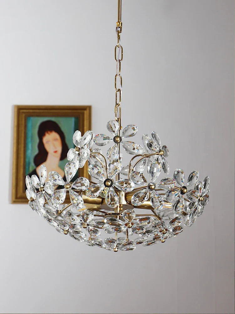 Axyaa Crystal Retro Ceiling Chandelier for Dining & Living Room