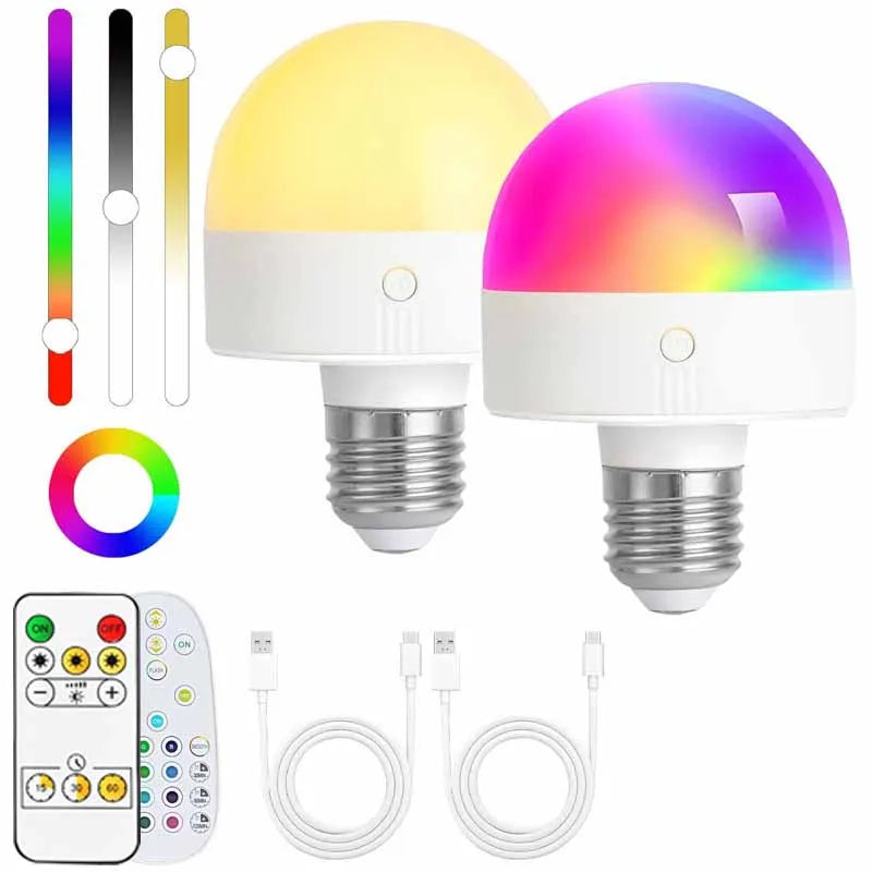 Axyaa RGB LED Bulb with Remote Control - Dimmable E27/E26 Interface