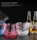 Axya Acrylic White Ice Bucket with Handle for Champagne, Wine, Beer Party