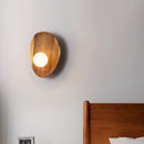 Wooden Wall Mounted Lamp with Glass Lampshade - Axyaa Vintage LED Light Fixture