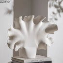 Axyaa White Ceramic Vase: Artistic Flower Vessels for Hydroponic/Dried Flower Arrangement