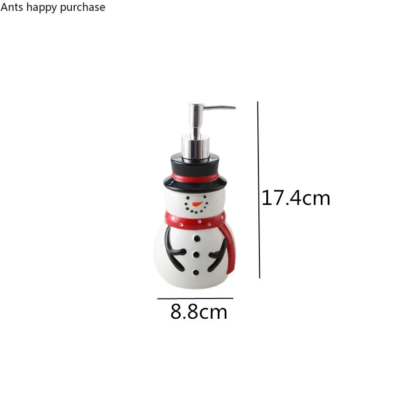 Axya Christmas Bottle Set: Bear/Penguin/Snowman, Soap/Shampoo/Shower Gel Dispenser