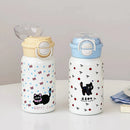 Axyaa Kawaii Cat Bow-tie 500ml Thermos Water Bottle - Stainless Steel Tumbler