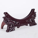 Axyaa Double Dragon Ceramic Frame on Wooden Base with Circular Disc