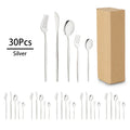 Axyaa 30-Piece Golden Stainless Steel Cutlery Set - Elegant Tableware Collection