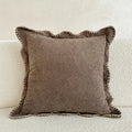 Axyaa Cozy Scalloped Pillow Cover in Orange, Mustard, Green, and Coffee Shades