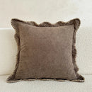 Axyaa Cozy Scalloped Pillow Cover in Orange, Mustard, Green, and Coffee Shades