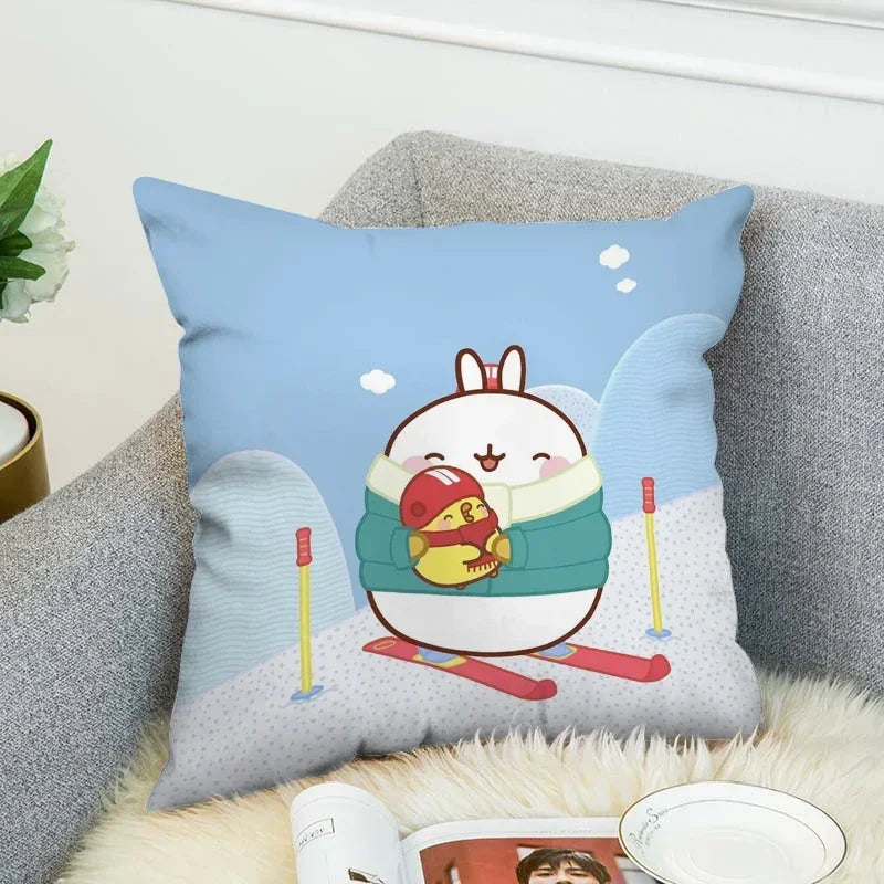 Axyaa Silk Pillowcases for Sofa Decor – Printed Cushion Cover Throw Pillows
