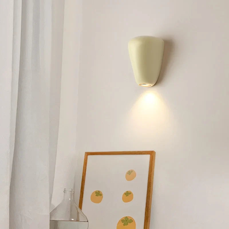 Axyaa White LED Wall Lamp for Bedroom, Living Room Decor – Green Sconce