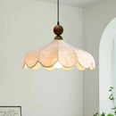 Axyaa Vintage French Dining Room Pendant Light Wood LED Ceiling Lamp