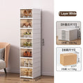 Axyaa Stackable Shoe Organizer Cabinet Drop Front Plastic Foldable Shoe Storage Box