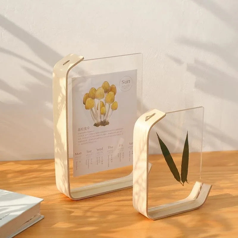 Axyaa Acrylic Wooden Photo Frame | Herbarium Display | Wedding Party Decor Frame