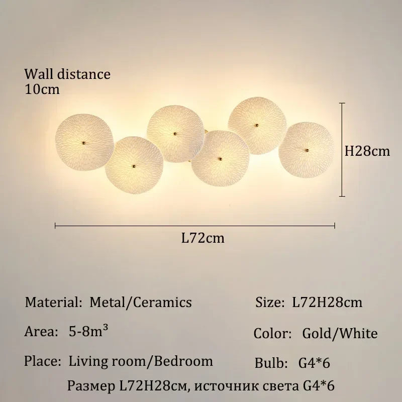 Axyaa Ceramic LED Wall Lamp: Modern French Luxury Design for Home Decor & Bedside Lighting