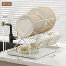Axyaa 2 Tier X-Shape Dish Drying Rack - Kitchen Tableware Holder & Drying Shelf