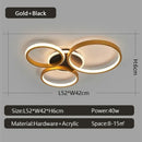 Axyaa Modern LED Chandelier Black/Gold Light Luxury Circular Ring Ceiling Fixture