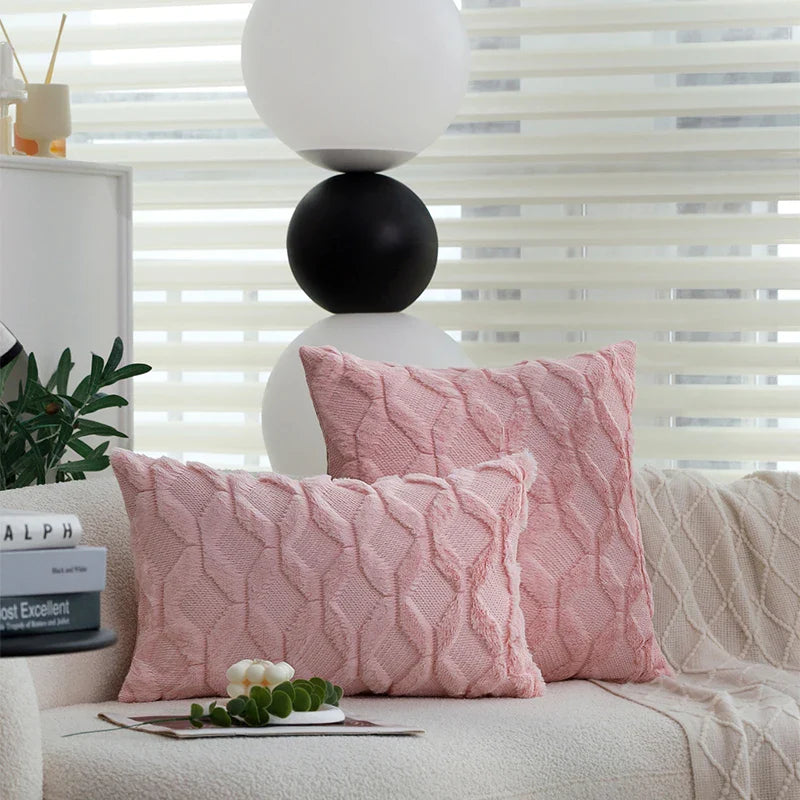 Nordic Pink Cushion Cover for Living Room Sofa Décor by Axyaa