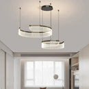 Axyaa Modern Acrylic LED Semicircle Chandelier for Living Room and Bedroom