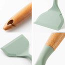 Axyaa Silicone Spatula with Wooden Handle for Non Stick Cooking