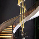 Axyaa Modern Ring Stairs Pendant Light Chandeliers for Living Room and Dining Room