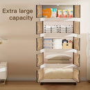 Axyaa Foldable Storage Cabinet, 3-6 Tier, Rolling Wheels, Bathroom/Bedroom/Living Room Organization