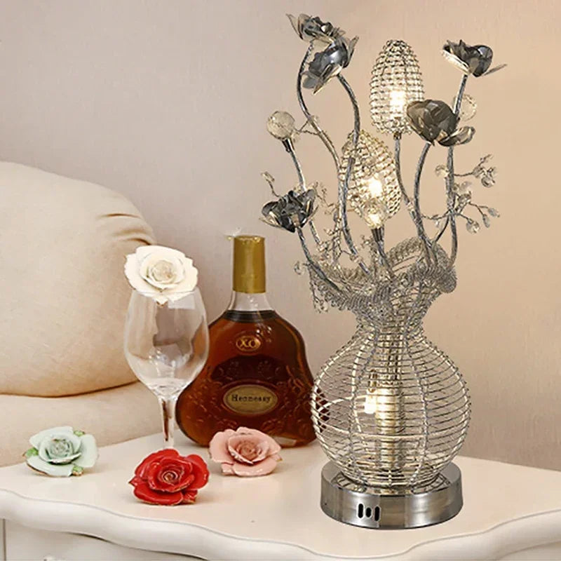 Axyaa Nordic Modern LED Table Lamp - Stylish Artistic Aluminum Wire Desk Light