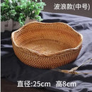 Axyaa Bamboo Woven Fruit Basket for Living Room and Kitchen Storage