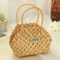 Axyaa Wicker Hanging Basket Wall Planter Handmade Rattan Flower Home Garden Wedding Decor