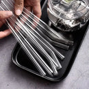 Axyaa Glass Straws Set - Reusable Straight Drinking Straws for Bubble Tea, Smoothies, Cocktails