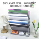 Axyaa 5-Level Vertical File Rack - Silver Mesh Design for Office Storage