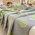 Axyaa Cotton Jacquard Wool Towel Quilt - Three-Layer Sofa Blanket