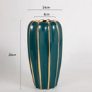 Gold Ceramic Vase with Flowers: Axyaa High-End Home Decor & Living Room Accent