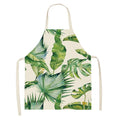 Axyaa Large Leaves Kitchen Ladies' Apron - Tropical Plants Design
