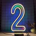Axyaa Starry Sky Tunnel Neon Numbers Sign - Double-Sided 3D Lights
