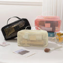 Axyaa Mesh Pillow Beauty Bag: Large Capacity Cosmetic Organizer with Partitions