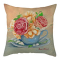 Axyaa Natural Flower Bird Linen Cushion Cover ��� Decorative Pillow Cases