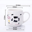 Axyaa 3D Animal Ceramic Mug - Cute Cow Design for Coffee Tea Juice Milk