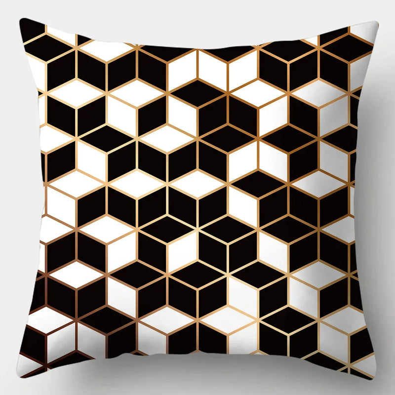 Axyaa Black White Modern Cushion Cover 45x45cm Polyester Decorative Pillow Case