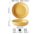 Axyaa 8-inch Matte Sesame Glazed Salad Plate - Deep Round Vegetable Bowl