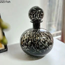Axyaa Leopard Texture Glass Vase Modern Floral Arrangement Room Decor