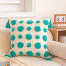 Axyaa Bohemian Chenille Throw Pillowcase with Tufted Tassels