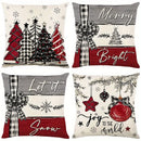 Axyaa Christmas Tree Bow Pillowcase: Country Style Sofa Cushion Suite