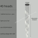 Axyaa Long Strip LED Pendant Lamp for Staircase, Hotel Lobby & Villa Creative Decor