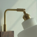 Axyaa Modern LED Wall Sconce White Glass Walnut Stair Light