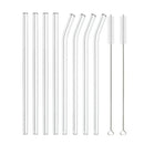 Axyaa Glass Straws Set - Reusable Straight Drinking Straws for Bubble Tea, Smoothies, Cocktails