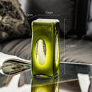 Axyaa Luxury Green Glass Vase for Living Room Decor, Retro Tulip Rose Arrangement