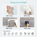 Axyaa 3D Brick Wall Tiles, Adhesive Kitchen Backsplash Stickers - Pack of 10